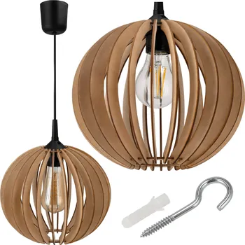 Osvětlení BERGE Závěsné svítidlo DENSE WOODEN BALL 1x E27