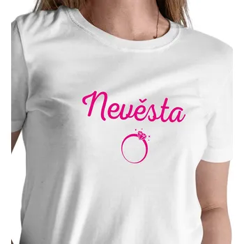 Dámské triko bílé - Nevěsta prsten XL