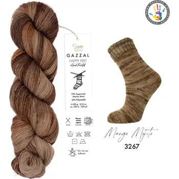 Příze Gazzal Příze Happy feet 3267 hnědo-béžová