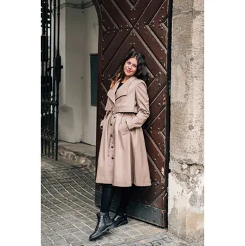 Dámský kabát Trenčkot Heda béžový Velikost: Předobjednat