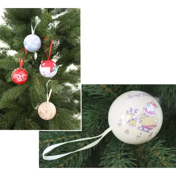 Vánoční ozdoba Kovová KOULE s otvorem na překvapení (7 cm) MIX - 1 ks