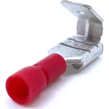 Kabelové oko Tracon electric Izolované Cu lisovací rozbočovače ploché červené 1,5mm² 6,3×0,8mm / 1,5mm2