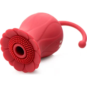 Vibrátor Bloomgasm Royalty Rose Textured Suction Clit Stimulator Red