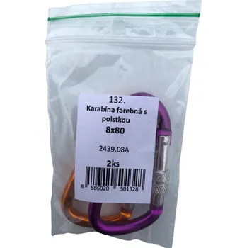 Jištění SVX Karabina hliníková s pojistkou - blistr 132 8x80mm č132