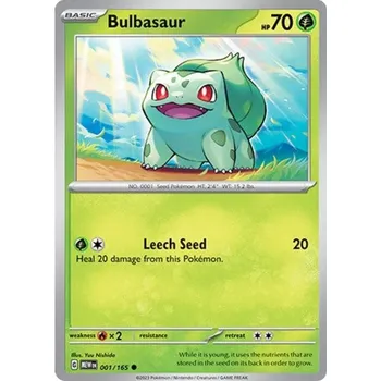 Karetní hra Bulbasaur 001/165 - Scarlet & Violet 151 Typ karty: Reverse Holo