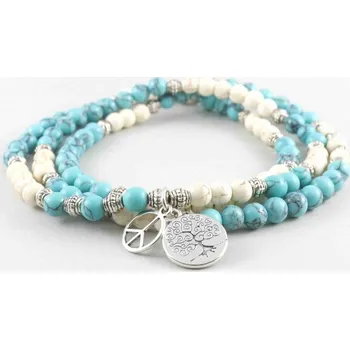 Náhrdelník Tyrkys a strom života, dvoubarevný náramek nebo náhrdelník
