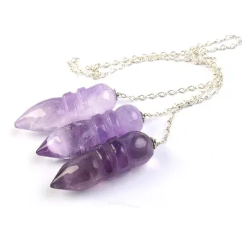 Přírodní kámen Kyvadlo Ametyst dlouhý tvar