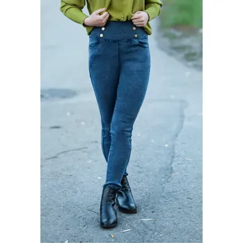 Dámské kalhoty Kalhoty džegíny X072 barva: modrá, velikost: M