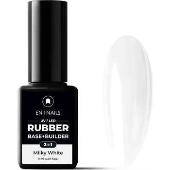 Lak na nehty ENII NAILS ENII RUBBER SYSTEM 2 in 1 base & builder 11 ml (milky white)
