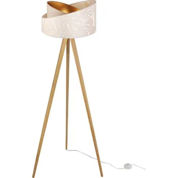 Stojací lampa Stojací lampa Werona 7, 1x krémové textilní stínítko se vzorem, g, nb