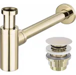 REA - Umyvadlový sifon s výpustí click-clack zlatý REA-A5692