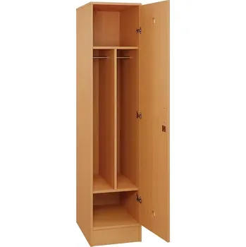 Šatní skříň SLS - 43T šatní skříň dřevěná, 1-dveřová, pravá, šatní tyč, 1800x400x500, sokl, buk royal