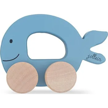 Dřevěná hračka Dřevěná jezdící rybička růžová Jollein