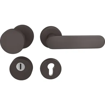 Dveřní kování TI - CUBO/NELA - R klika/klika, rozety PZ PLUS T - Titan (141)