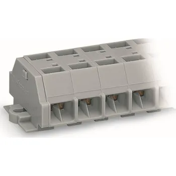Stavebniny WAGO Svorka 261-203 4vodičová Bez tlačítka S upevňovacími přírubami, šedá 261-203