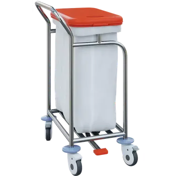 Odpadkový koš VNP Plus 01 vozík na prádlo a tříděný odpad, víko červené