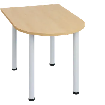 Stolová podnož LJ 28 - 12 přístavba jednací, kovová podnož bílá, síla desky 25 mm, široká 1200 mm, javor horský