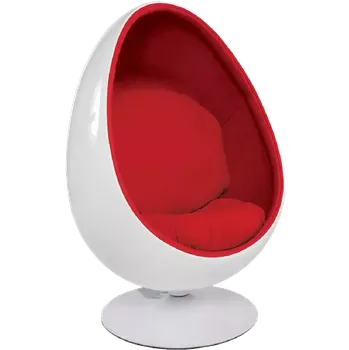 Obývací pokoj QUEEN křeslo otočné "vajíčko", látka červená