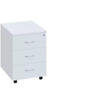 Zásuvkový kontejner EKC 1 - 00 kontejner pojízdný, 3-zásuvkový, deska 18 mm, centrální zámek, bílá