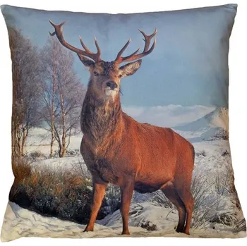 Povlak na dekorativní polštářek Povlak na polštář Zimní jelen 40x40 cm