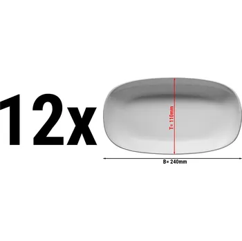 Talíř G.Gastro (12 Kusů) ENTITY - Talíř ovál - Délka: 240mm - bílý