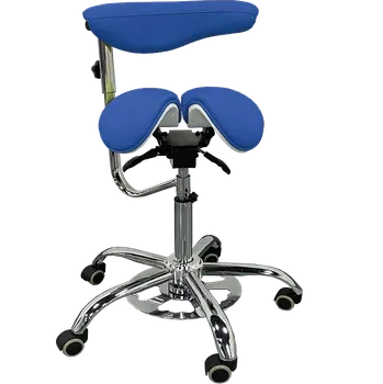 LZ 16 F židle lékařská s nožním ovládáním, kříž chrom, ekokůže, modrá