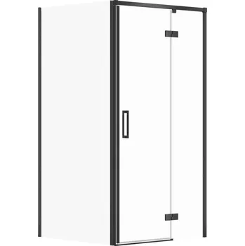 CERSANIT/S - Sprchový kout LARGA 90x80 černý, pravý, čiré sklo S932-124/80