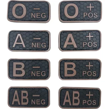 Nášivka ANAREUS Krevní skupina AB NEG - TYP C - černá/hnědá