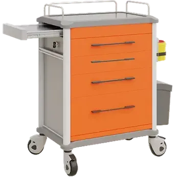 OVM - 24 vozík zdravotnický 4-zásuvkový, oranžová