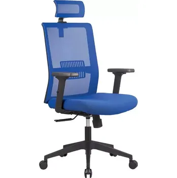 DAREN kancelářská židle s podhlavníkem, kříž nylon, modrá