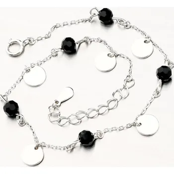 Náramek Dámský náramek stříbro 925 černé zirkony kameny PKL-4007 délka 22 cm