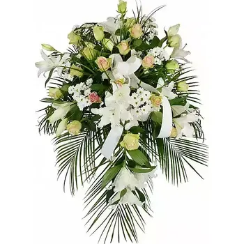 Smuteční dekorace Květiny Expres Smuteční kytice na položení bílá