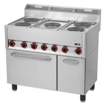 Sporák Sporák elektrický s horkovzdušnou elektrickou troubou GN 1/1 - 5x plotýnka 400 V | REDFOX - SPT 90/5 ELS