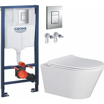 Klozet Rapid SL pro závěsné WC 38528SET s chromovou deskou + WC MYJOYS MY1 + SEDÁTKO 38772001 MY1