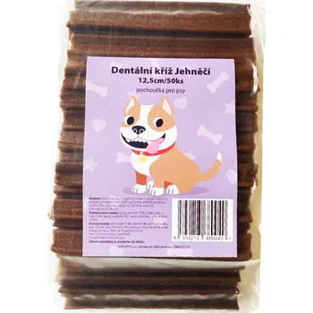 Pamlsek pro psa JOPOPET s.r.o. Pochoutka Dentální kříž Jehněčí 12,5cm 50ks