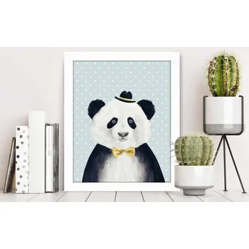 Obraz ASIR Obraz na MDF s rámem MEDVĚD PANDA 23,5 x 28,5 cm