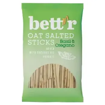 Slaná tyčinka Bett´r Bio ovesné solené tyčinky Bazalka a Oregano 50 g