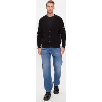 Dámský svetr Calvin Klein Jeans Kardigan Badge Skater J30J324327 Černá Relaxed Fit M