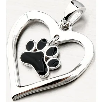 Přívěsek Dámský přívěsek stříbro 925 srdce s tlapičkou PKL-3127
