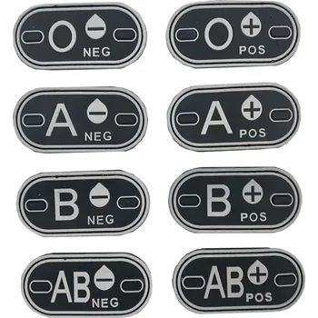 Nášivka ANAREUS Krevní skupina 0 NEG - TYP D - černá/bílá