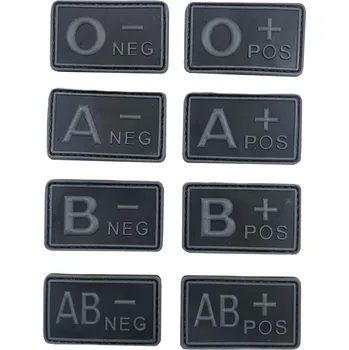 Nášivka ANAREUS Krevní skupina AB NEG - TYP A - černá/šedá