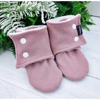 Capáčky Kulišárny Capáčky barefoot s fleesem wafle PURPLE White VELIKOST: 2 délka stélky: 12cm