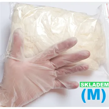 Dezinfekce Vinylové ochranné rukavice (100ks) "M", nepudrované