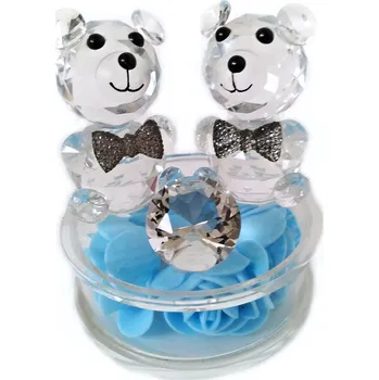 Medvídci 1 krásná dekorace / Sklo Diamant