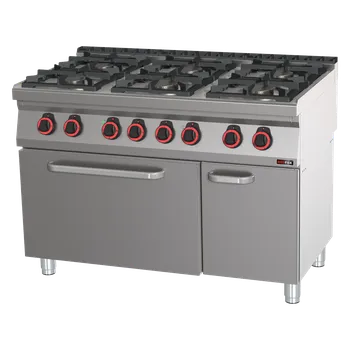 Sporák Sporák kombinovaný se statickou elektrickou troubou GN 2/1 - 6x hořák ECO | REDFOX - SPBT 70/120 21 GE