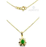Zlatý briliantový náhrdelník se smaragdem