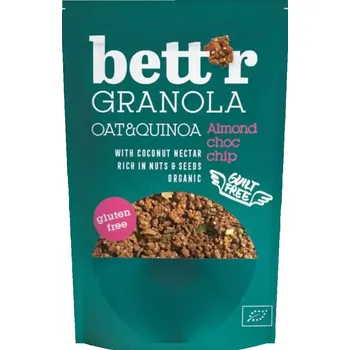 Bett´r bio mandlová bezlepková granola Choc Chip 300 g