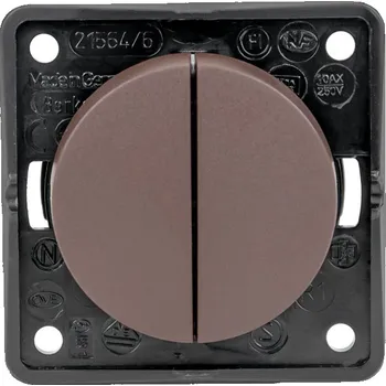 vypínač B.Berker Dvoutlačítkový vypínač řady Berker GmbH Integro Flow Barva: Hnědá