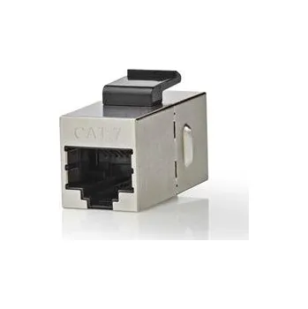 Elektrická zásuvka Nedis CCGP89015ME - Síťová spojka CAT6a / CAT7 | Stíněné | RJ45 Zásuvka | RJ45 Zásuvka | Přímý | Kov | Obálka