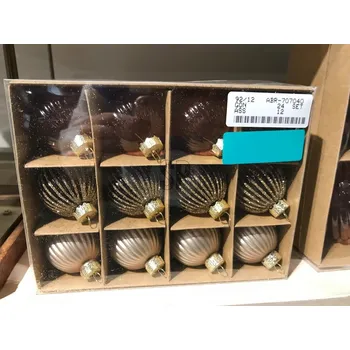 Vánoční ozdoba Koule sklo 12ks 40mm na stromeček mix, čirá s glitrem, růžová 108 gram